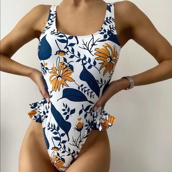 Floral One Piece Bathing Suit - Picture 1 of 5